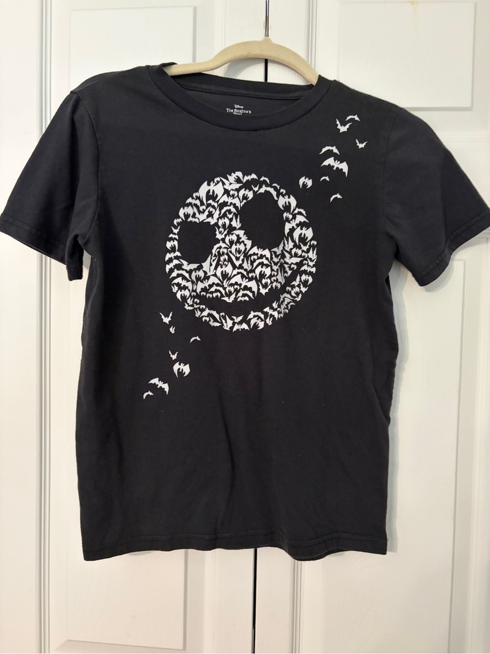 Disney The Night’s Before Christmas White Jack Skellington Bat Skull Graphic YL